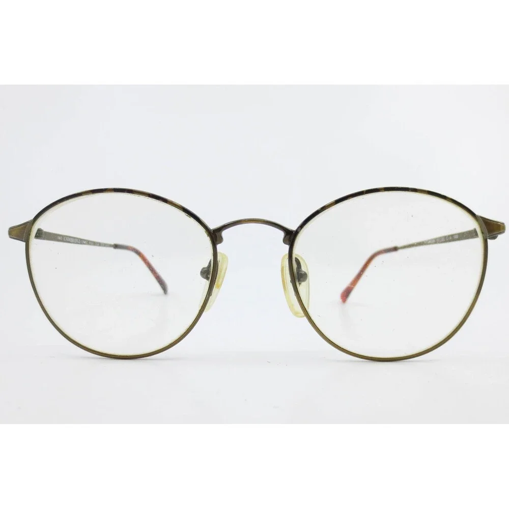 Cambridge Univ Polo Club 528 Systech Titanium Round Eyeglasses Green Gold